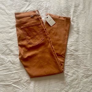 NWT MOTHER - The Neat Ankle Jeans - Rust Brown - SZ 29